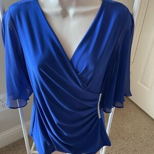 Royal blue top with side ruching